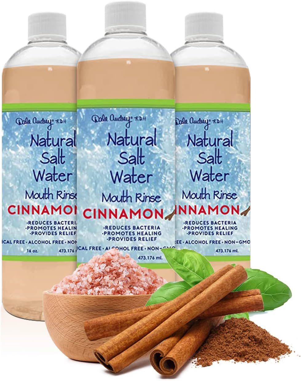 Natural Pink Himalayan Saltwater Mouth Rinse 16 FL Oz